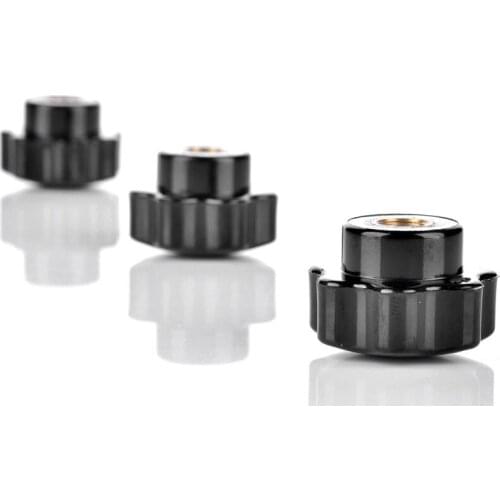 4Pcs M4 M5 M6 M8 Plum Bakelite Hand Tighten Nuts Handle Star Mechanical Black Thumb Nut