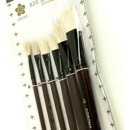 6 pieces in 6 sizes Wool Paint Brush for Gilding the Leaf - Gilding Tools for Sweeping and brush the leaf and Gilding Glue