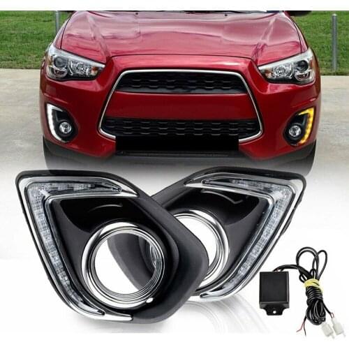 Car LED DRL Daytime Running Lights Daylight Waterproof Fog head light lamp for Mitsubishi ASX 2013 2014 2015