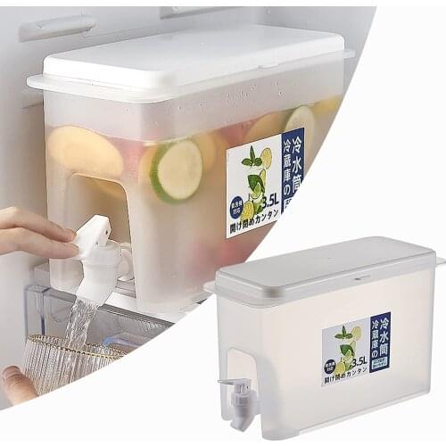 3500ml Refrigerator Kettle with Faucet Lemon Juice Jug Kitchen Drinkware Kettle Cold Water Bottle Container Heat Resistant Pitch