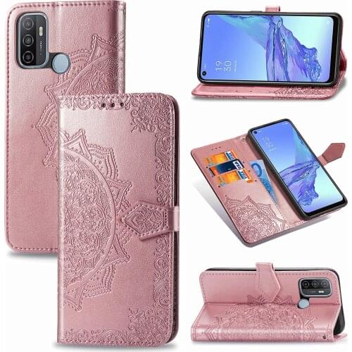 A53 Case For OPPO A92s A92 A72 A52 Realme C15 C12 C11 Reno4 Pro Mandala Flower Leather Flip Wallet Phone Preservation Cover