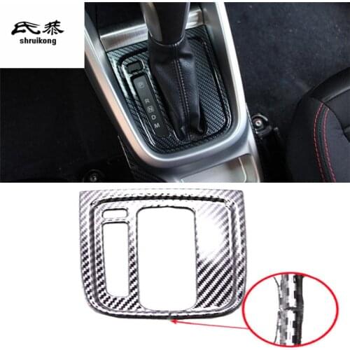 1Lot ABS Carbon Fiber Grain Gear Panel Decoration Cover For 2016-2020 Suzuki Vitara Car Accessories