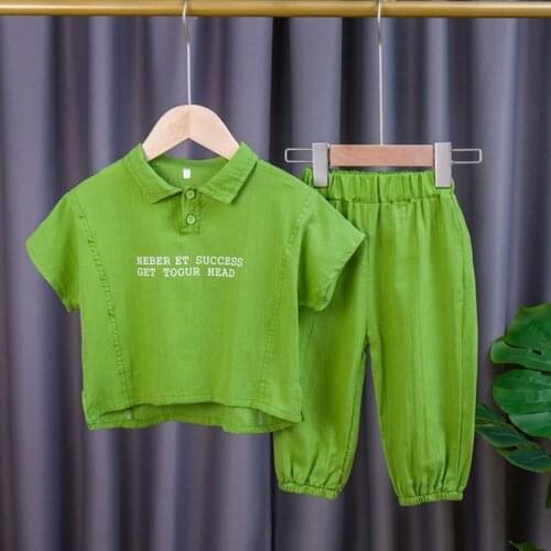 Toddler Baby Boys Clothes Set Summer Children Outfit Suit Kids Tops Pants 2Pcs Set flowers 110 120 130 90 100 linen