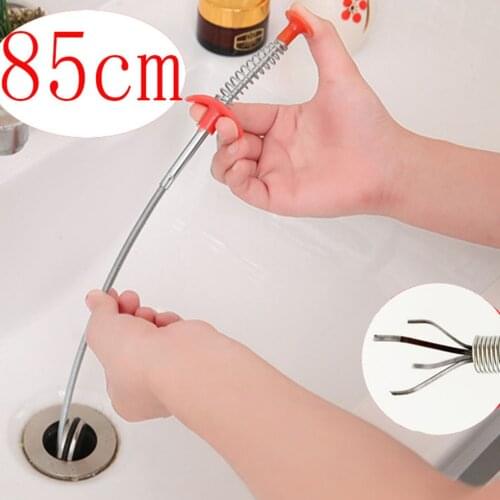 85cm Hair Catchers Long Flexible Pick Up Claw Bathroom Kitchen Spring Grip Reaching Grabber Hand Tool