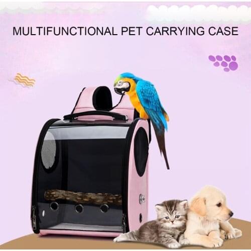 Pet Parrot Bird Carrier Travel Bag Space Capsule Transparent Cover Backpack Breathable 20CA