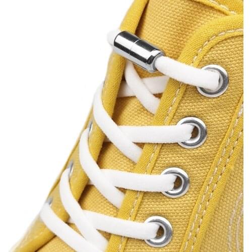 Quick Elastic Shoelaces Metal Lock Shoe Laces For Kids Adult Sneakers