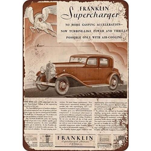 Franklin Supercharged Airman Automobile Retro tin sign nostalgic ornament metal poster garage art deco bar cafe shop