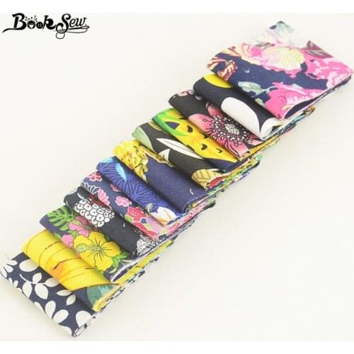 Booksew Cotton Poplin Fabric Deep Color Soft Patchwork Jelly Rolls Strips DIY Dolls Plain 12 Pcs/lot 5CMx50CM Quilting Crafts