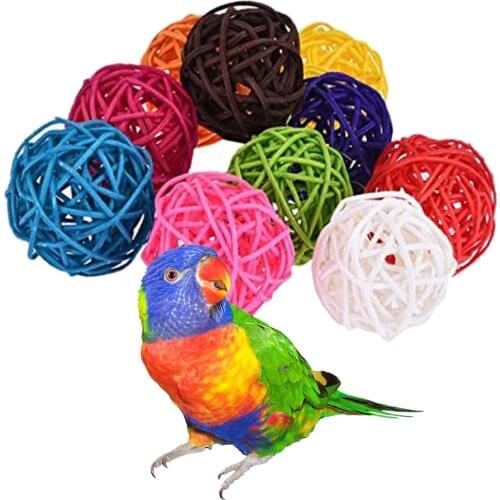 10xBird Chew Toy Rattan Balls for Parrot Cockatiels Cockatoo Conure Lovebird