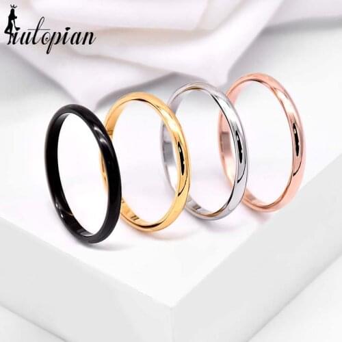 Simple Titanium Stainless Steel Ring Not Fade Anti Allergy Big Size From 5 to 10 Silver/Gold/Black/Rose 4 Colors #TR0002