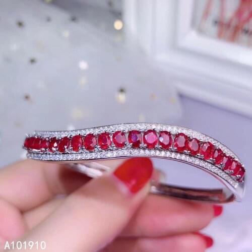 KJJEAXCMY boutique jewelry 925 sterling silver inlaid natural ruby female bracelet support detection popular luxurious