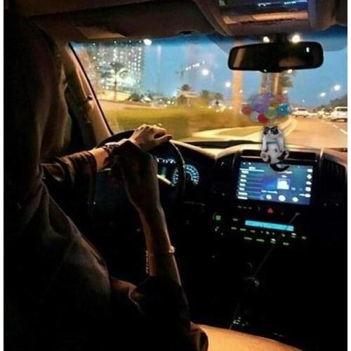 Colorful Balloon Cat Ornamental Cat Car Hanging Ornament Acrylic Car Interior Hanging Ornaments Ballons Pendant for Home