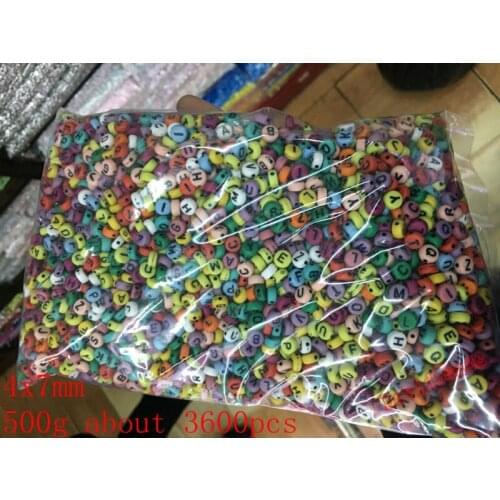 Free Shipping 500g/bag Acrylic Round Flat love Letters Spacer Beads Charms 4x7MM 12mm Pick Color For Jewelry Making