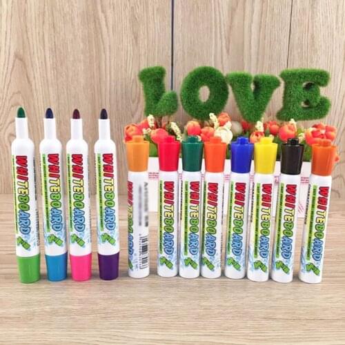 12PCS/Set 12 Colors Whiteboard Markers with Fine Point, Erasable Markers Perfect for Writing on Whiteboards, Mirrors for School