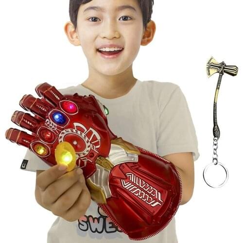 Marvel Iron Man Infinity Gauntlet Glove Electronic Glove with Removable Infinity Stones for Kids Halloween Birthday Gift