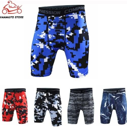 Mens Gym motorcycle Shorts Quick Dry Underwear Fitness Running Boxers Compression Soccer Shorts Sports Training Jogger Tights