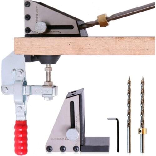 9mm Hole Jig Kit Woodworking Oblique Hole Locator Drill Guide Fixture Puncher Carpenter DIY Tools