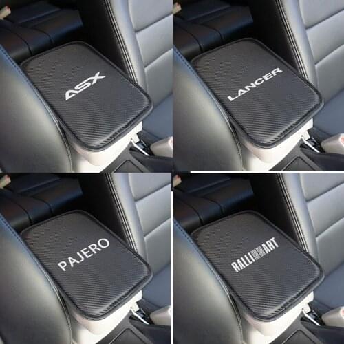 Car Armrest Pad Covers Storage Protection Cushion for Mitsubishi Pajero Outlander Lancer EVO ASX accessories car styling
