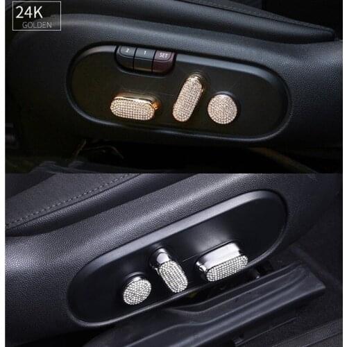 3pcs Car Front Electric Seat Switch Button Sticker Crystals Cover Case for Mini Cooper Countryman F60 2017 2018 Interior Styling