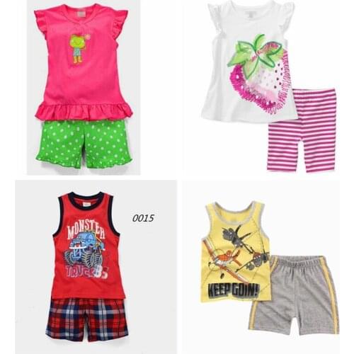 New Lovely Children Cartoon Pajamas Suits Summer Sleeveless Kids Character Clothing Sets For Girls Pijama 2-7YEAR H030