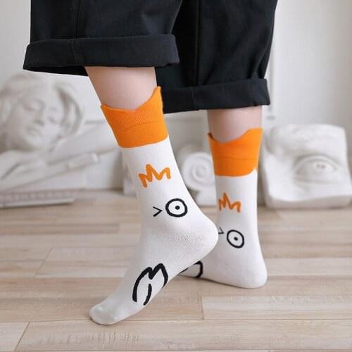 A Pair of Cute Cartoon Womens Pure Cotton Socks Cute Fashion Little Duck Socks Pure Cotton Womens Socks