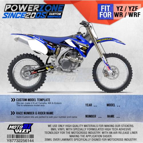 PowerZone Customized Team Graphics Backgrounds Decals 3M Custom Stickers For YAMAHA YZF250 450 06-09 WR250F/450F 07-13 07-11 144