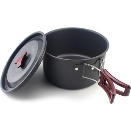 Outdoor Hiking Camping Single Cookware Pot Travel Handgrip Tableware Picnic Tableware Pots Cooking