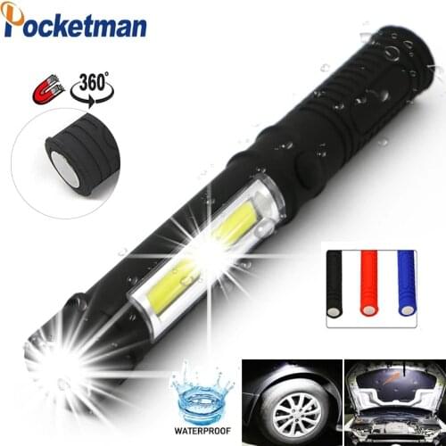 2000 Lumens Portable LED Mini Work Light Inspection Torches COB LED Multifunction Maintenance Pen Flashlight Magnetic Base z40