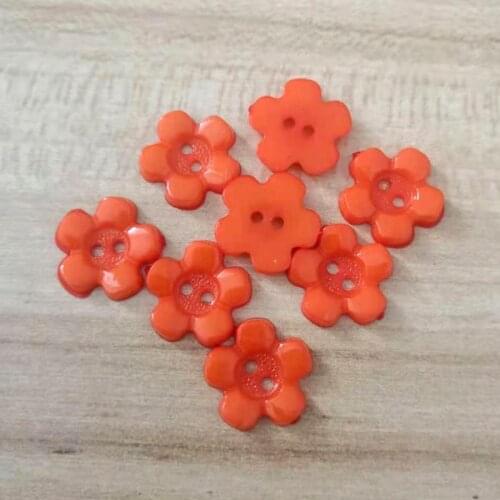 50PCs Resin Sewing Buttons Scrapbooking Flower 15mm Costura Botones Decorate bottoni botoes