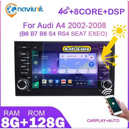 PX6 2 din android 10 car radio with screen For Audi A4 B6 S4 B7 RS4 Seat Exeo 2002-2012 2DIN auto audio video players bluetooth