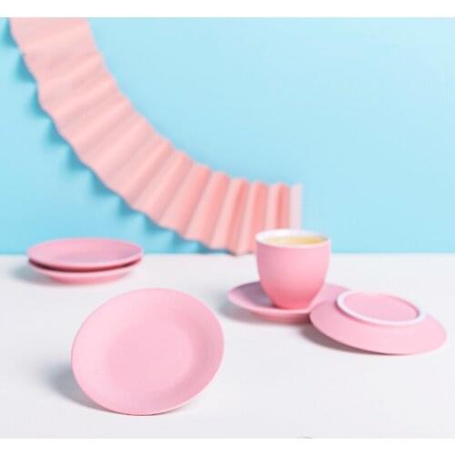 Pink Coaster Ceramic Insulation Tea Mat Girls Kung-Fu Tea Set Saucer Tea Ceremony Accessories Coaster Anti-Scald Cup Holder
