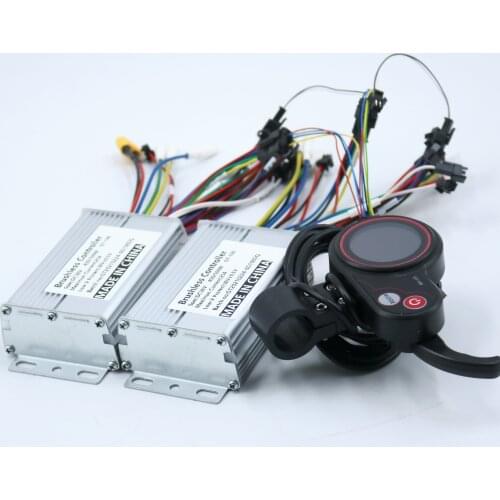 Dual drive 36V/48V60V 450/500W 25A BLDC Electric scooter controller E-bike 2 pcs brushless speed driver and 1Pcs GT-100 Display