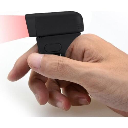 CCD 300mAh Battery Bluetooth Finger 1D 2D Barcode Ring Scanner scan the barcode on paper or on screen