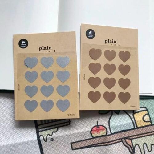 Middle size 2colors available heart sticker card making material scrapbooking adhesive Korea design sticker 2patterns