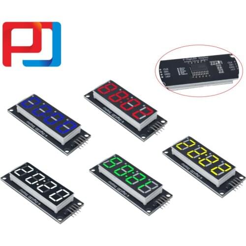 TM1637 4-Digit Digital LED 0.56 Display Tube 0.56 inch W/R/G/B/Y Display Decimal 7 Segments Clock Double Dots Module For Arduino