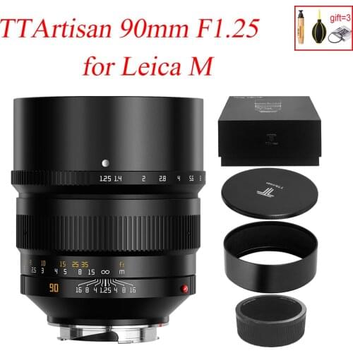TTArtisan 90mm F1.25 Camera Lens Full Fame MF Manual Focus Lens For Leica M Mount Camera Leica M-M M240 M3 M6 M7 M8 M9 M9p M10