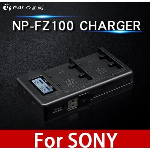 PALO NP-FZ100 NPFZ100 fz100 LCD Smart Battery Charger For Sony Alpha a9, Alpha a7R III, A7R MARK 3, Alpha a7 III, A7 MARK 3