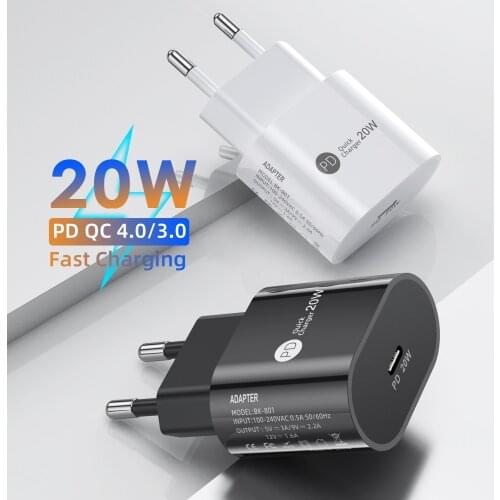 20W USB C Charger QC3.0 Type C PD Fast Charging Portable Phone Charger For iPhone 11 iPhone 12 Pro Max Xiaomi Huawei Samsung