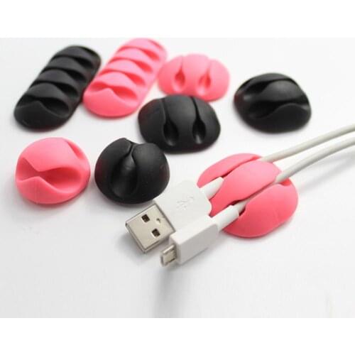 10pcs Wire Cable Clips Office Silicone Cable Organizer Wire Holder Desk Cord Clip Tie Fixer Wire Management Protector