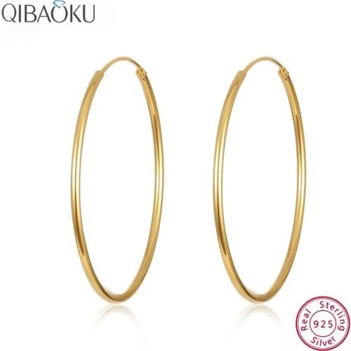 Sterling Silver 925 Huge Hoop Earrings for Women Gold Earrings Thin Large Round Ear Jewelry Gift for Women Girl
