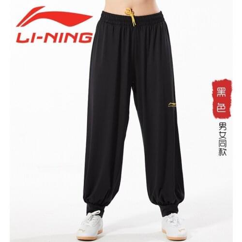 Li Ning Tai Ji Pants Womens Summer Sports Pants Mens Martial Arts Training Pant Bloomers Tai Ji Suit Pants Pants Spring and