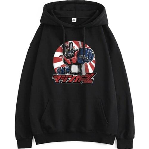 Mazinger Z Print Woman Sweatshirts 2021 Autumn Fashion Hoodie Long Sleeve Hip Hop Clothing Casual Polyester Tops Retro Pullovers