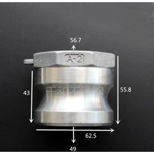 2" BSPT Female x Plug Type A Camlock Quick Disconnect Coupling 316 Stianless Cam Groove For Hose Pumps Homebrew
