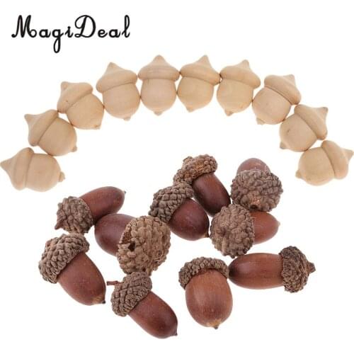 20pcs Natural Wood Acorns & Dried Acrons Table Ornament Accents Creative Home Christmas Decoration DIY