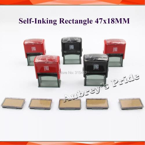 5PCS Rectangle 47x18MM Self Inking Stamp Holder of Engraving Rubber Pad for Laser Engraving Stamping Machine