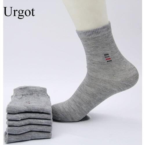 Urgot 6 Pcs=3 Pairs Mens Socks Classic Business Brand Calcetines Hombre Socks Men High Quality Cotton Casual Male Socks Meias