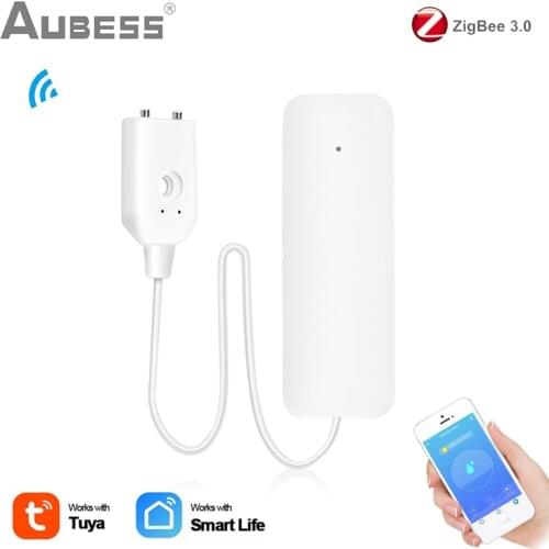 Tuya Zigbee Water Leakage Alarm Water Leak Sensor Detector Flood Alert Overflow Security Alarm System Via Alexa Google Home