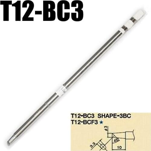 2pcs T12-BC3 Solder Iron Tips High Quality T12-BC3 Lead-Free Soldering Iron Tip For HAKKO Soldering Rework Station FX-951/FX-952