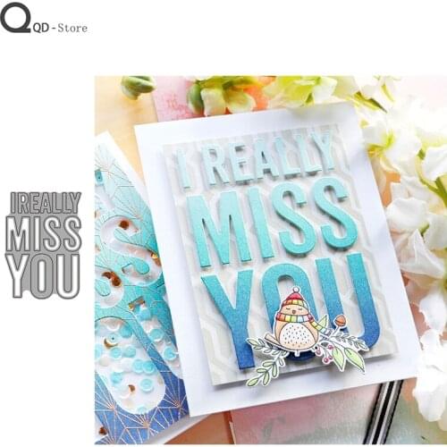 MISS YOU Letter Model Cutting Dies Stamps Dies Scrapbooking Mold Cut Handmade Tools DIY Craft Decoration 2021 New Metal Dies