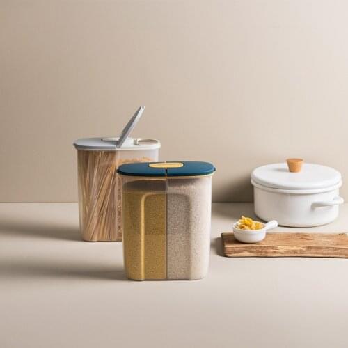 Airtight cans grain storage box kitchen large-capacity divided grid dry cargo box food grade grain storage tank 2.5L